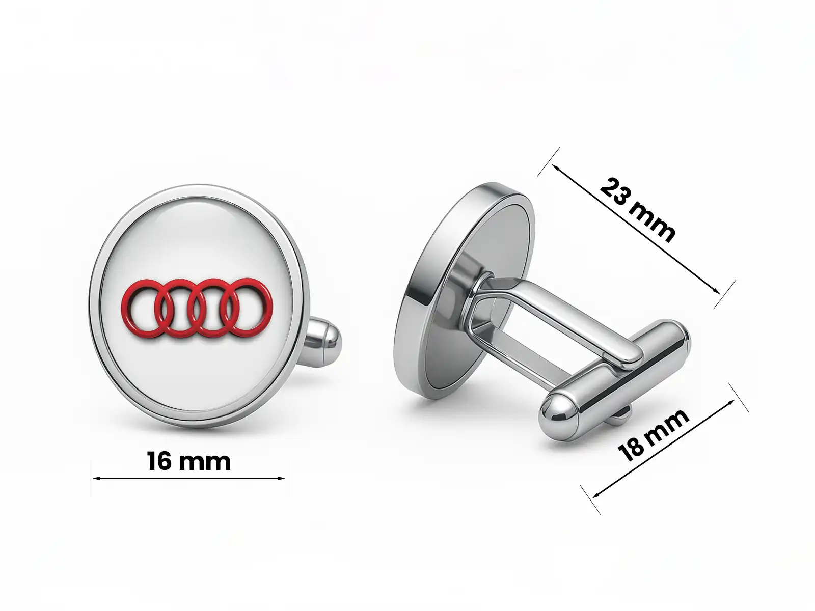 Audi Themed Cufflinks Durable High-Quality Minimal Racing